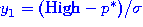 $y_1^{}=(\mbox{High}-p^*)/\sigma$